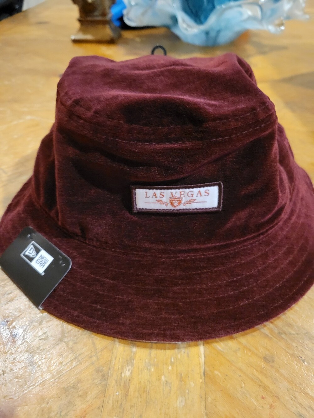 XL NFL Burgundy Corduroy Las Vegas Bucket Hat,New With tags,never Worn